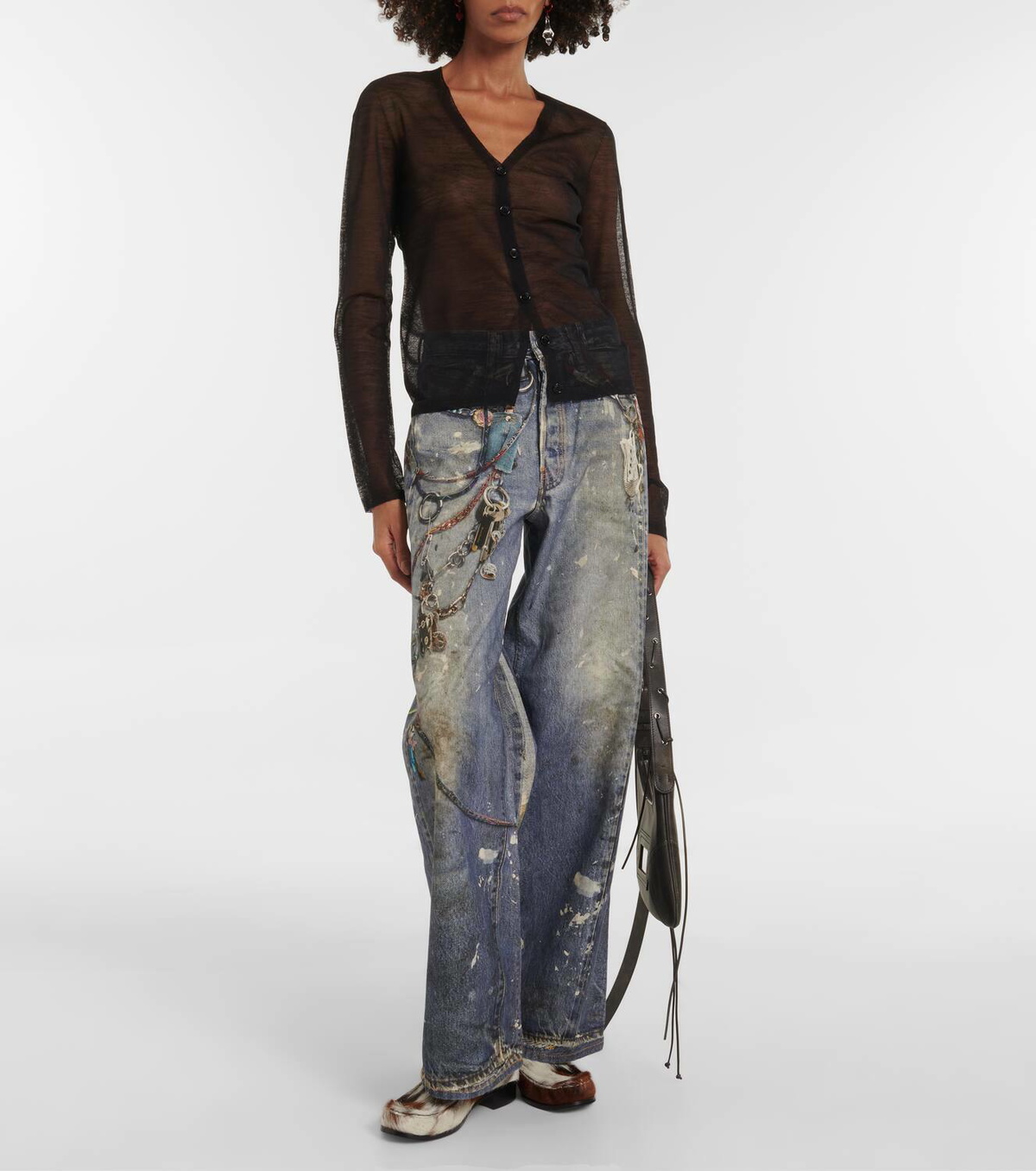 Acne Studios 1981 Trompe l'oeil low-rise wide-leg jeans Acne