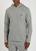Boss Waffle Hooded Cotton-blend Sweatshirt Grey