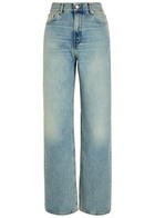Haikure Korea Straight-leg Jeans Blue