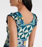 La DoubleJ Pimento printed cotton-blend maxi dress