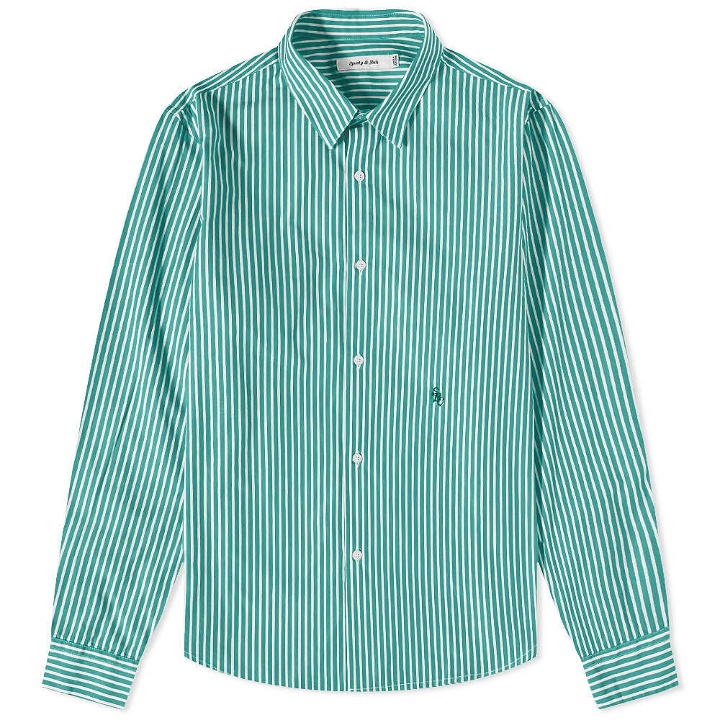 Photo: Sporty & Rich Charlie Shirt in Green Striped