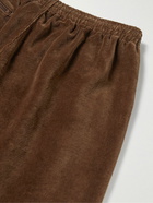 Needles - Webbing-Trimmed Cotton-Blend Velour Track Pants - Brown