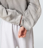 Acne Studios Leather-trimmed denim jacket