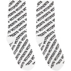 VETEMENTS White All Over Logo Socks