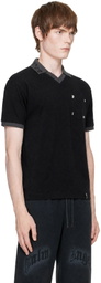 Palm Angels Black Palm Type Short Sleeve Polo
