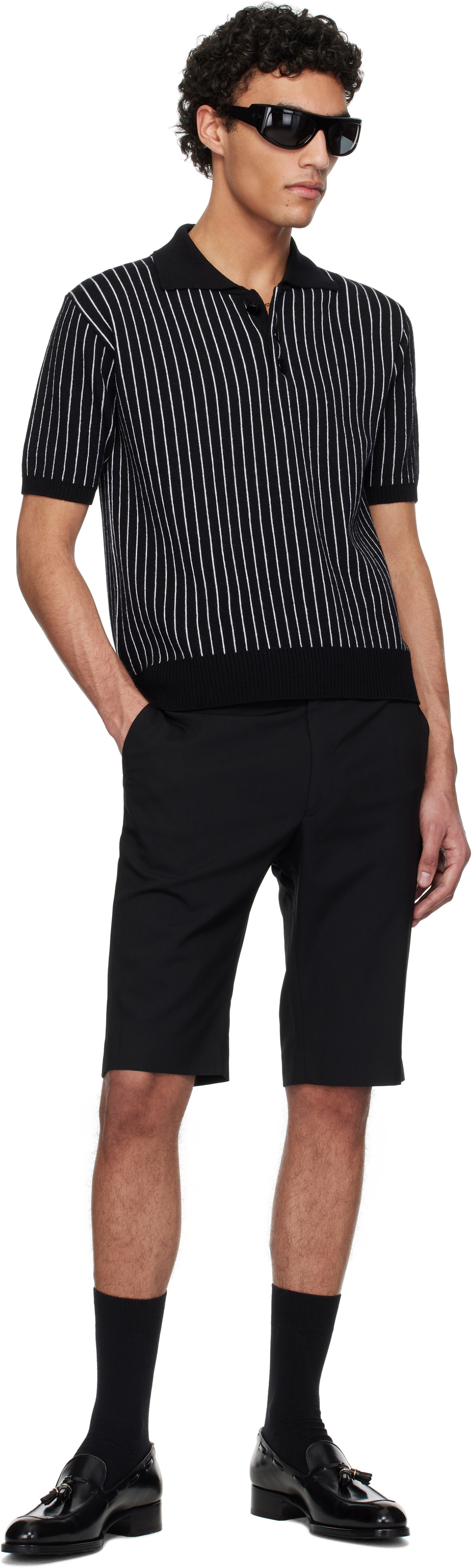 Ernest W. Baker Black Long Tailored Shorts
