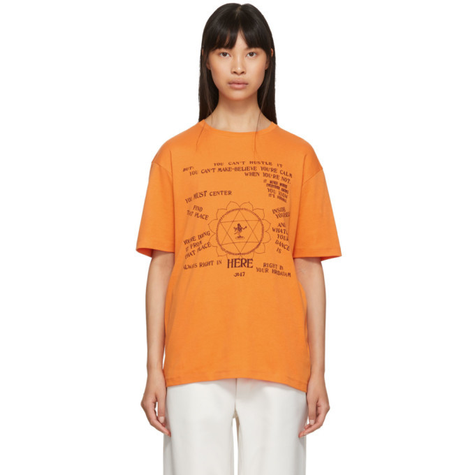 Wales Bonner Orange Ram Dass Presence T-Shirt Wales Bonner