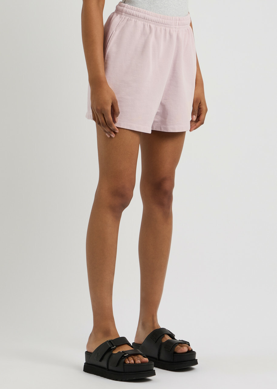 Rotate Sunday Logo-embroidered Cotton Shorts Pink