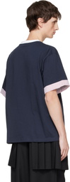 Charles Jeffrey LOVERBOY Navy Turn Up T-shirt