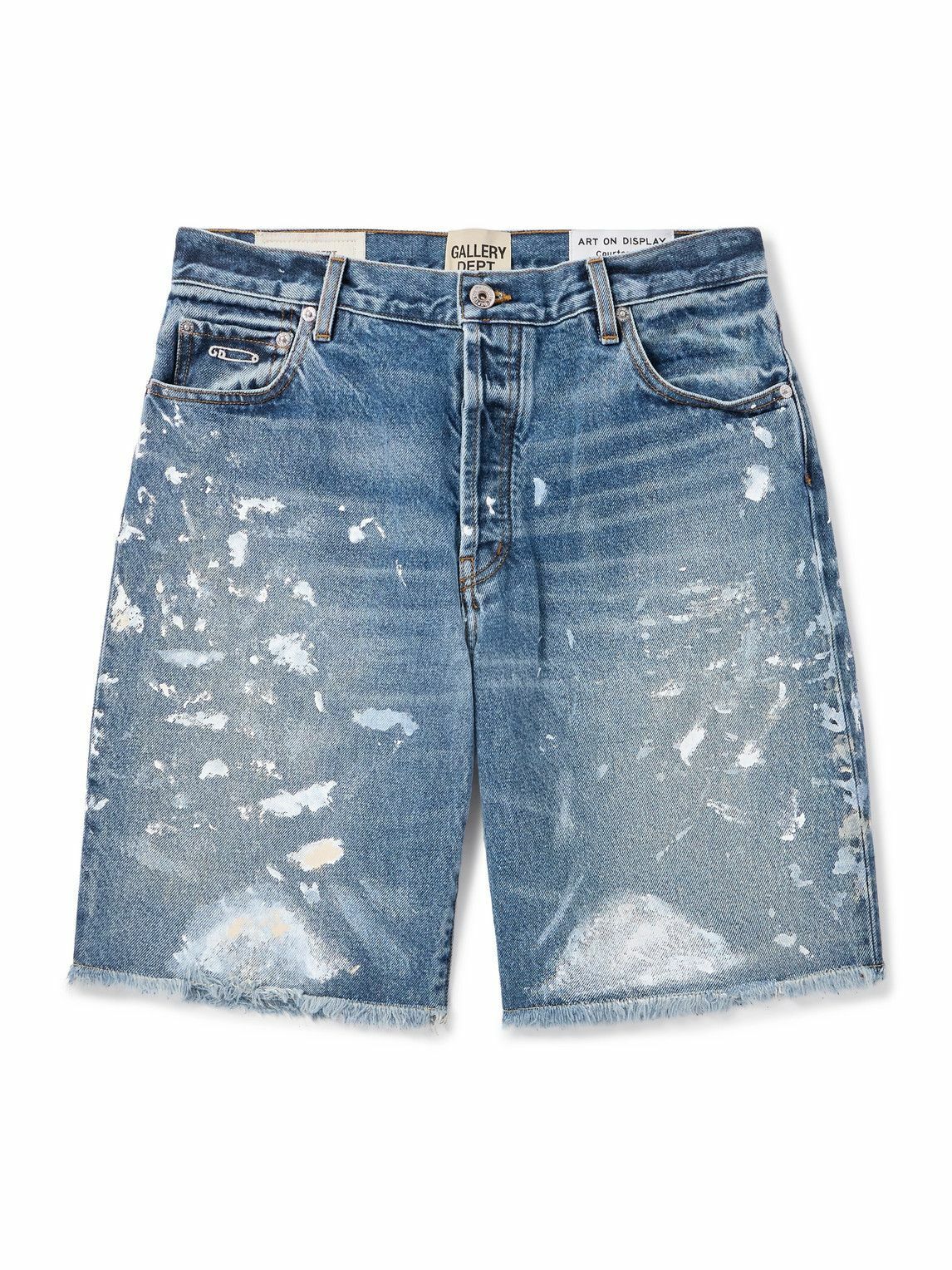 国内で当店のみ DND4DES - Cross Panel Denim Shorts DND4DES Croc Cross Panel Washed Bermuda Denim Shorts