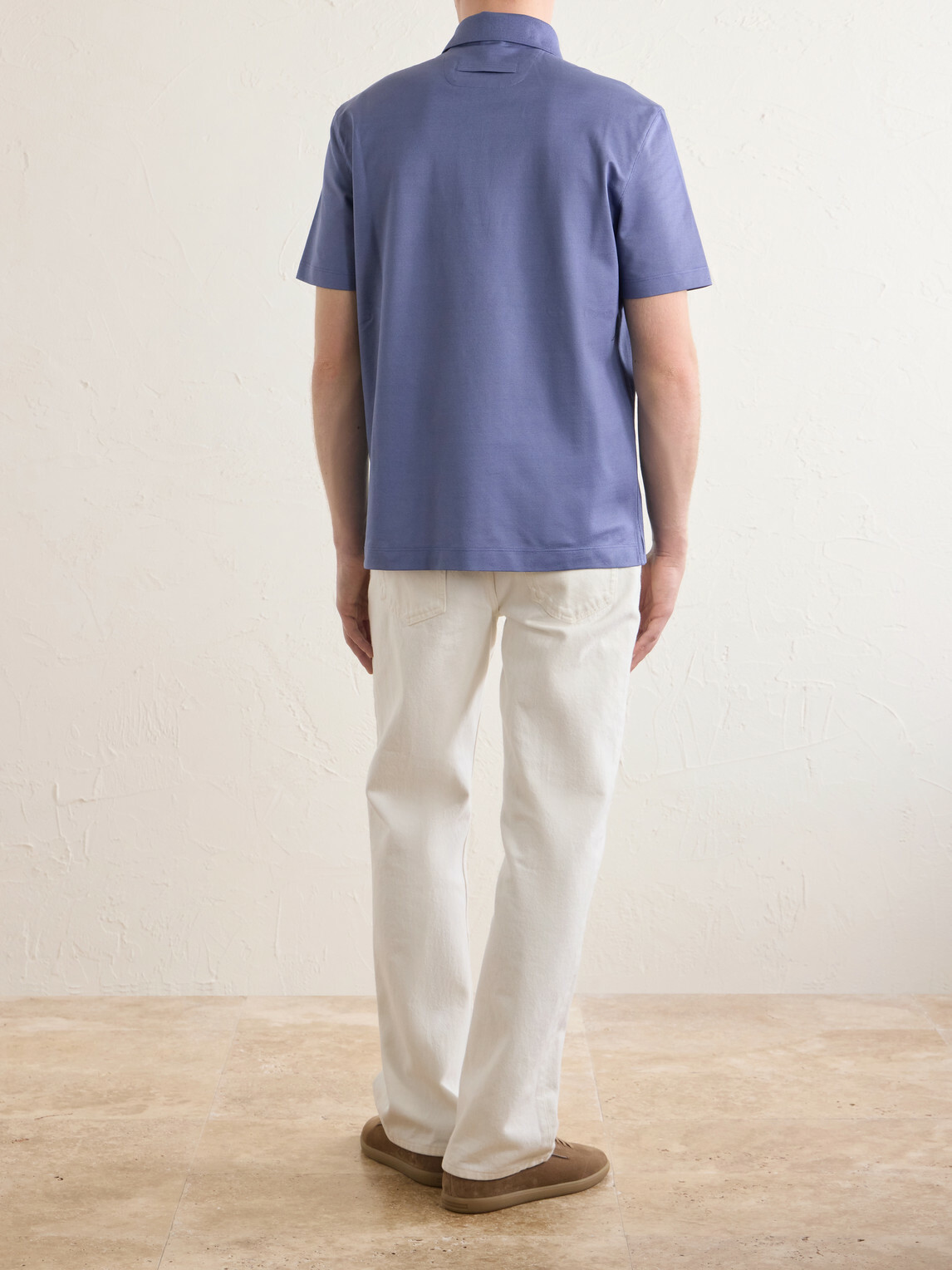 Zegna - Knitted Cotton-Piqué Polo Shirt - Blue