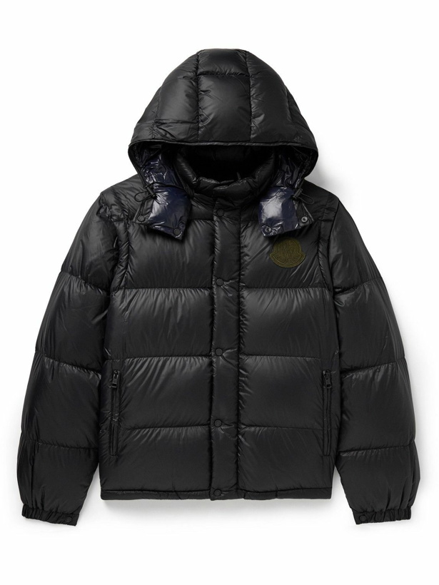Photo: Moncler - Cyclone Convertible Logo-Appliquéd Quilted Shell Hooded Down Jacket - Black