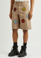 Moncler Genius 1 Moncler JW Anderson Floral Cotton Shorts Ecru