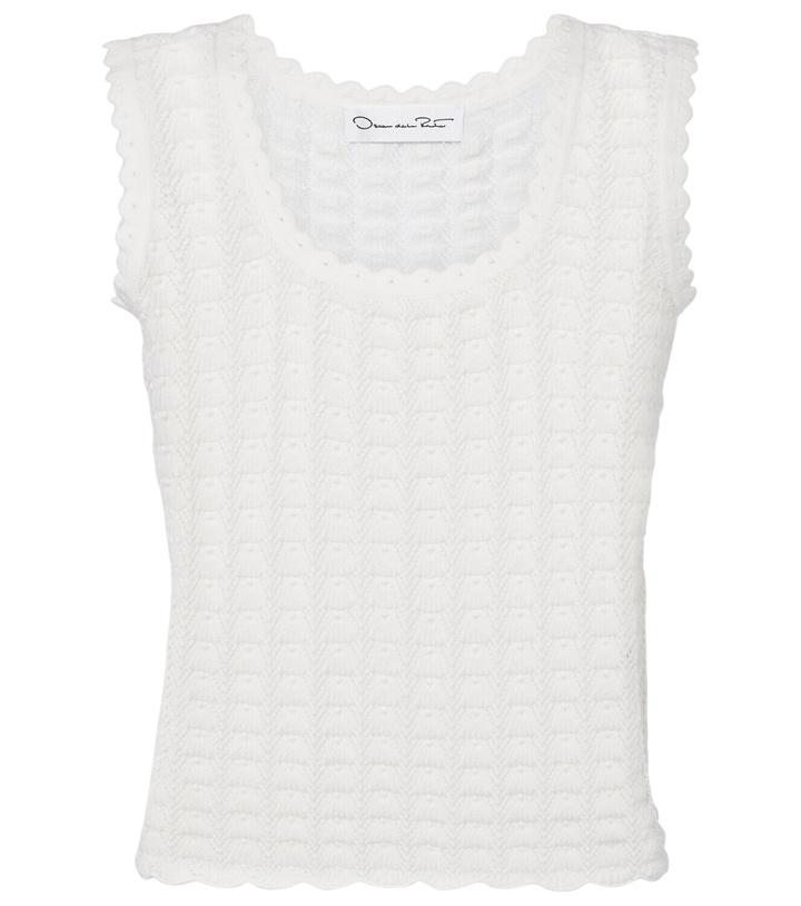 Photo: Oscar de la Renta Pointelle cotton and silk tank top