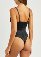 Spanx Shaping Satin Thong Bodysuit Black