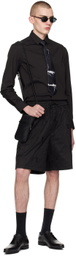 Emporio Armani Black Embroidered Shorts