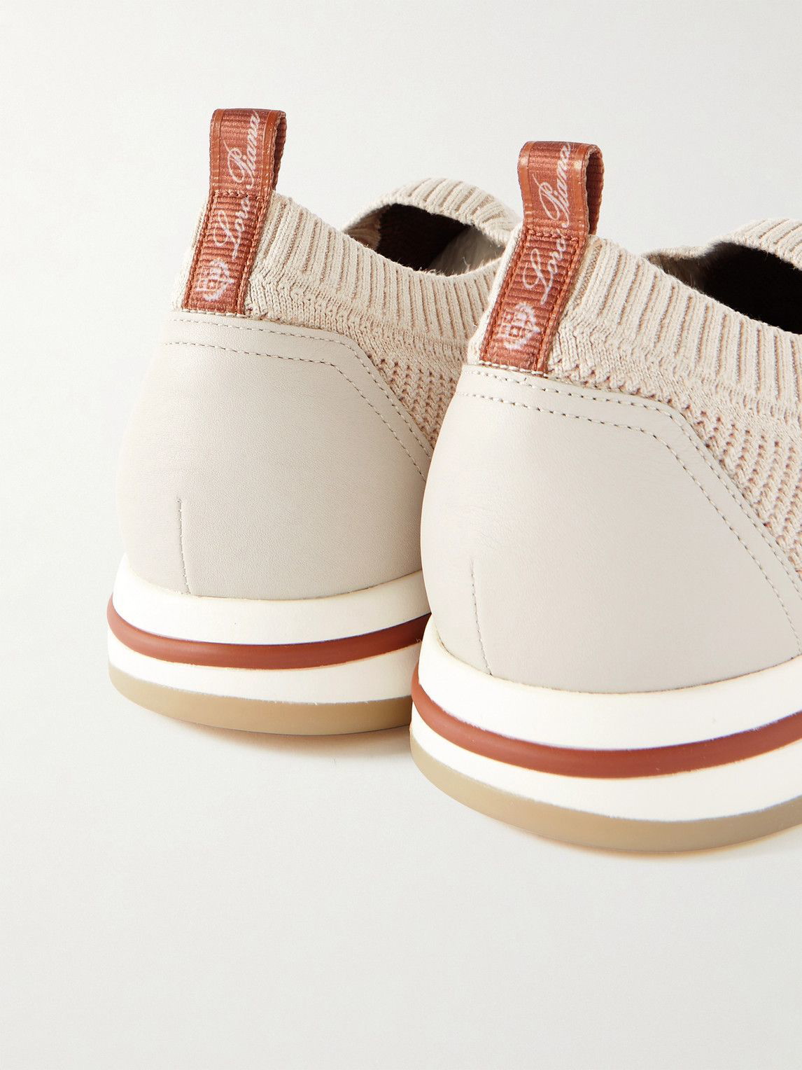 LORO PIANA Flexy leather-trimmed wool-blend sneakers