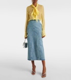 Nina Ricci Sheer tie-neck silk chiffon blouse