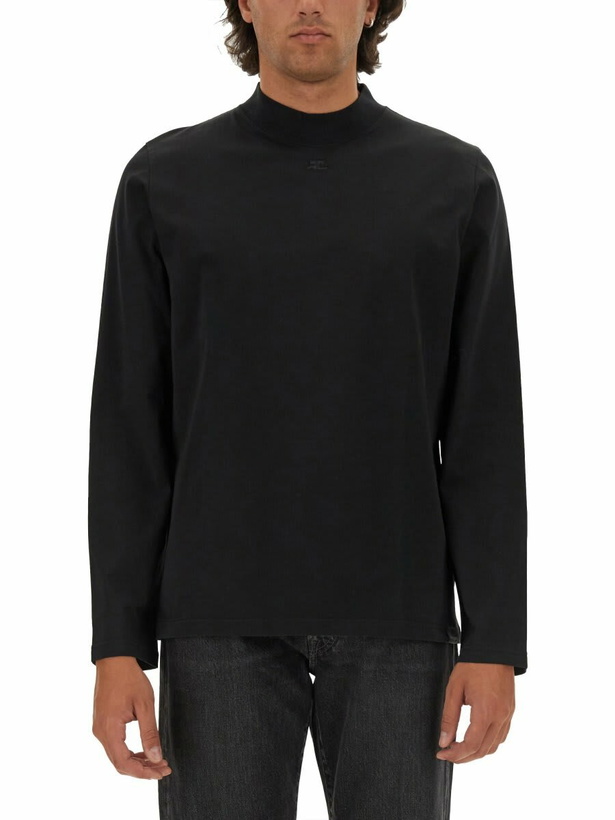 Photo: Courrèges Logo Embroidered Long-sleeve T-shirt