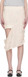 OPEN YY Off-White Floral Blankie Midi Skirt