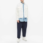 Beams Plus Men's Garment Dyed Trucker Jacket in Off White