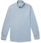 MAN 1924 - Button-Down Collar Cotton-Chambray Shirt - Blue