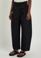 Studio Nicholson Barrel-leg Cotton and Linen-blend Trousers Black