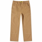 Butter Goods Men's Washed Canvas Double Knee Pant in Brown