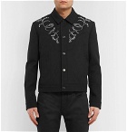 Saint Laurent - Slim-Fit Embellished Wool-Brocade Jacket - Black
