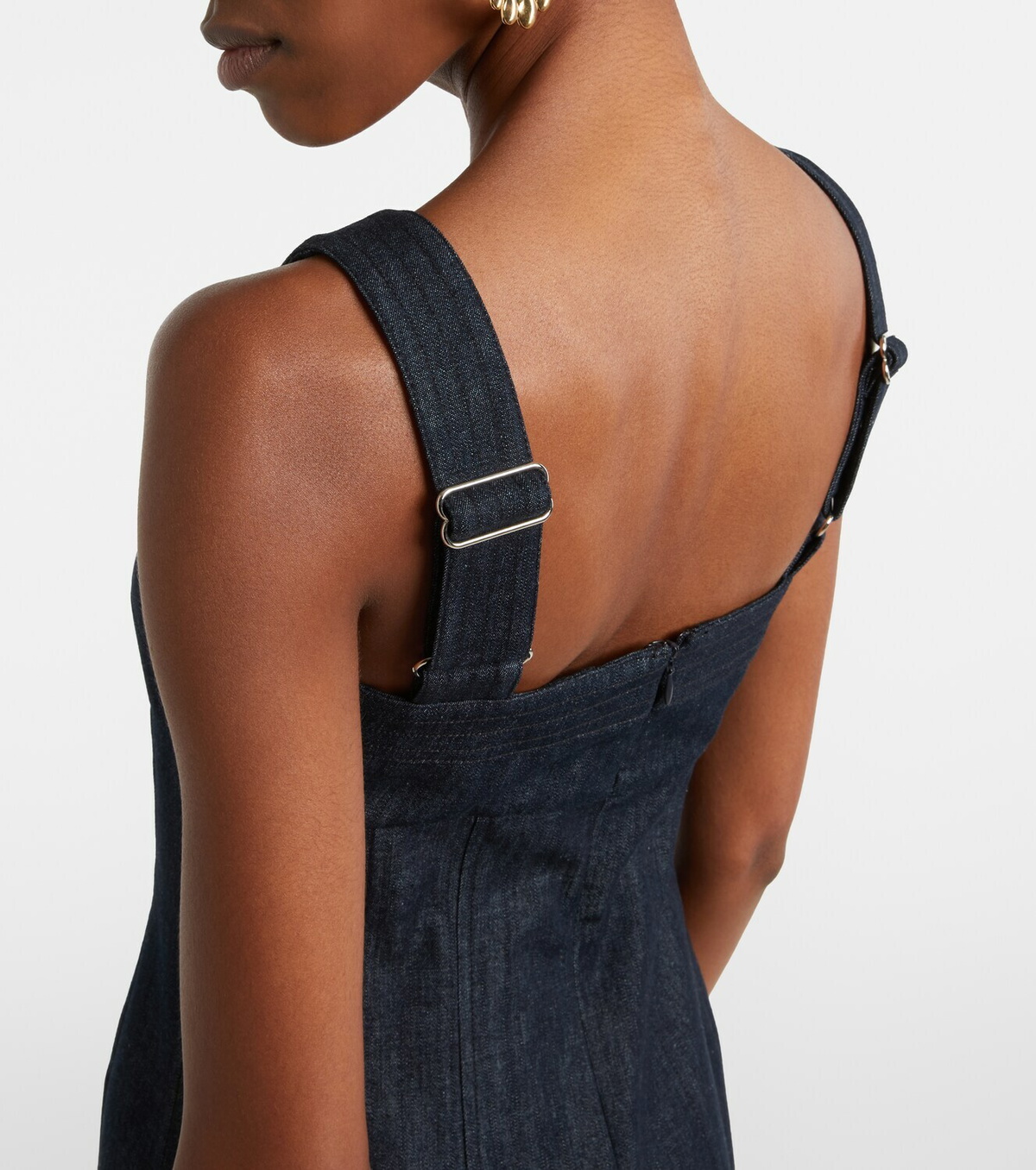 Veronica Beard Rosaura floral denim midi dress