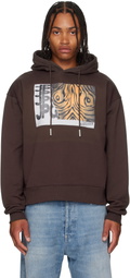Jean Paul Gaultier Brown Printed Wood Hoodie