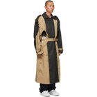 Feng Chen Wang Beige and Grey Paneled Trench Coat
