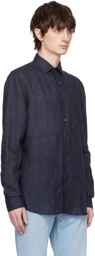 ZEGNA Navy Button Shirt