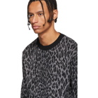 Wacko Maria Black and Grey Leopard Jacquard Sweater