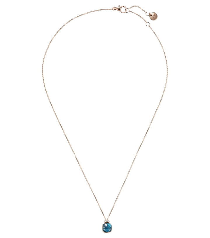 Photo: Pomellato Nudo Mini 18kt rose gold pendant necklace with topaz and diamonds