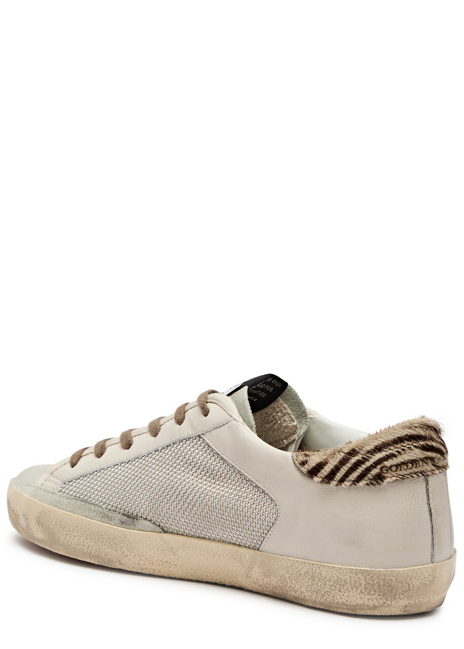 Golden Goose Super-Star Panelled Leather Sneakers White And