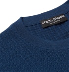 Dolce & Gabbana - Cashmere and Silk-Blend Jacquard Sweater - Blue
