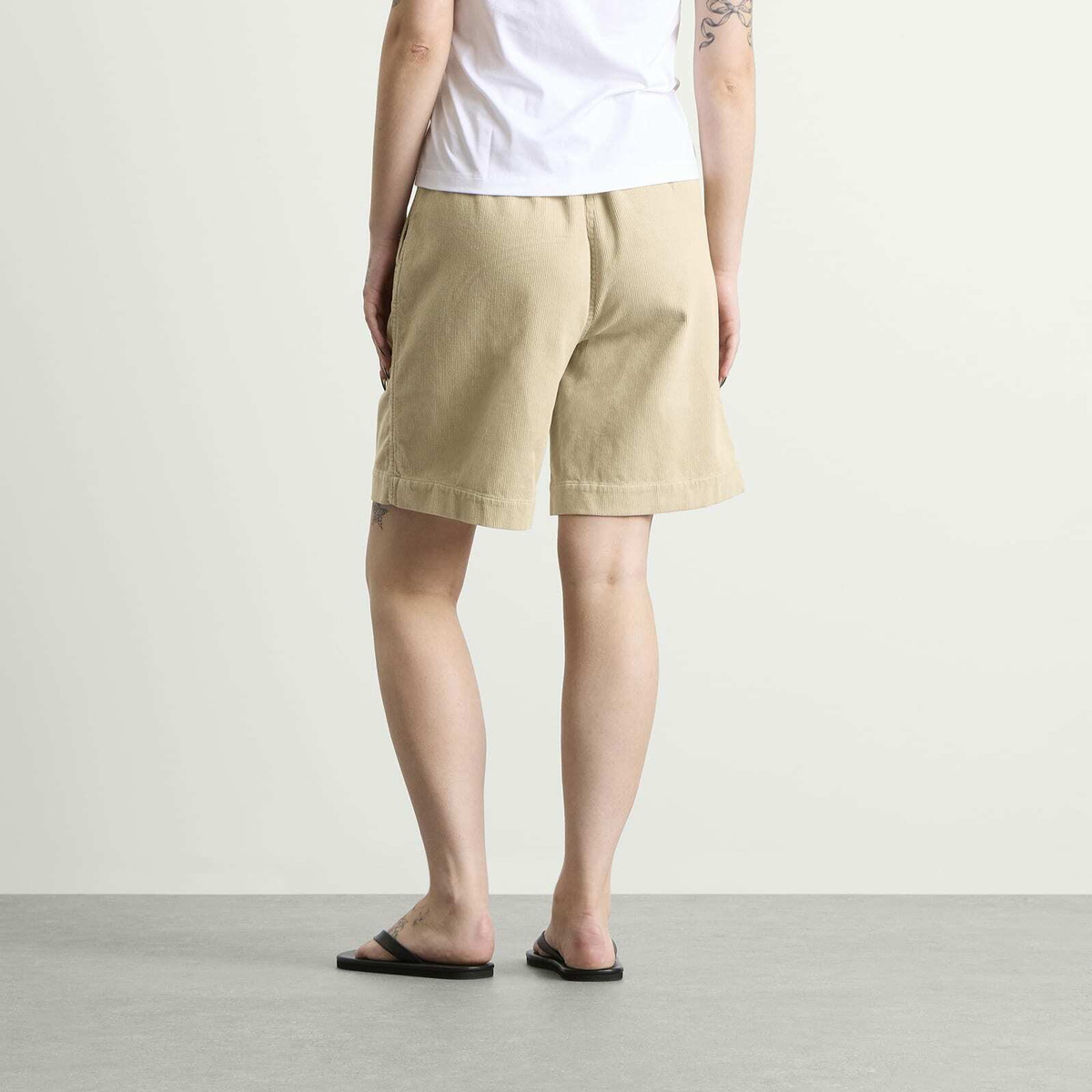 Nothing Written Women's Cotton Corduroy Shorts in Macadamia