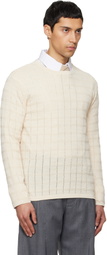 NULLUS Off-White Cube Texture Knit Sweater
