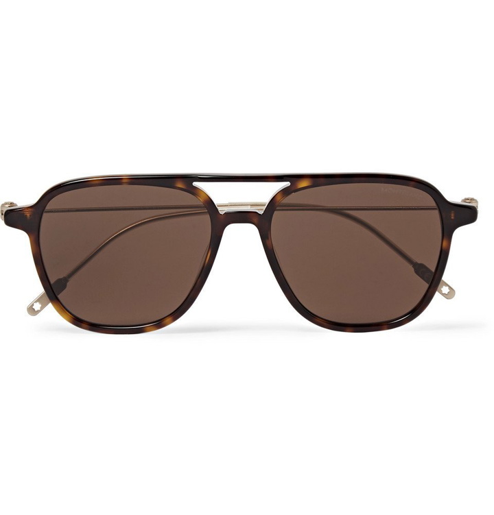 Photo: Montblanc - Navigator Aviator-Style Tortoiseshell Acetate and Gold-Tone Sunglasses - Brown