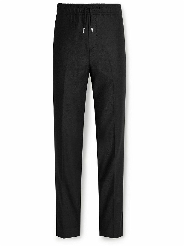 Photo: Mr P. - Tapered Virgin Wool and Cashmere-Blend Drawstring Trousers - Black