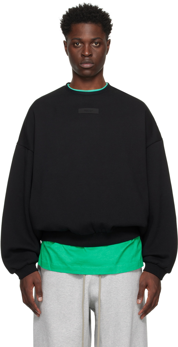 Fear Of God Essentials Black Crewneck Sweatshirt Fear Of God Essentials