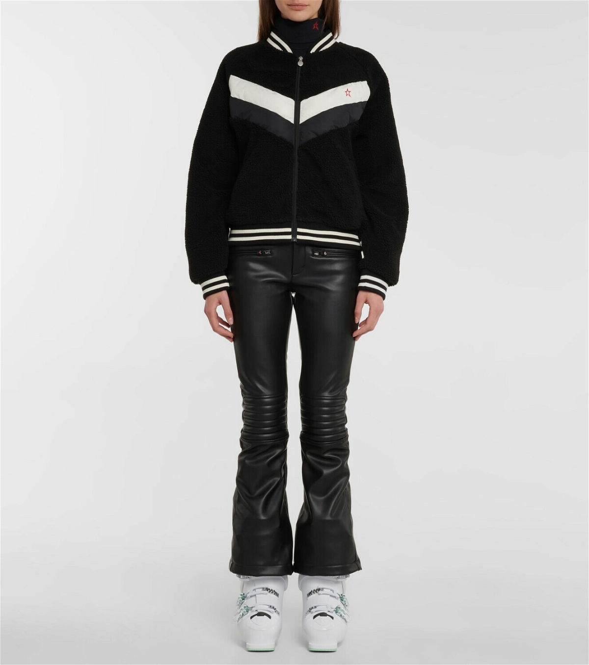 Perfect Moment Logo striped fleece track jacket Perfect Moment