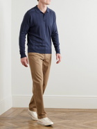 John Smedley - Slim-Fit Ribbed Merino Wool Polo Shirt - Blue