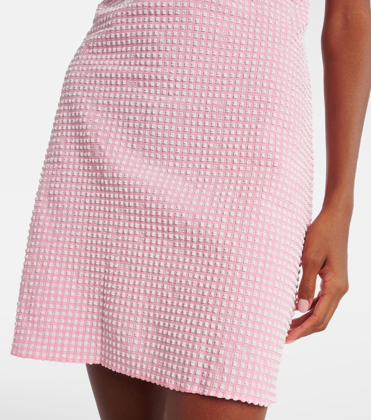 Hunza G Gingham halterneck seersucker minidress