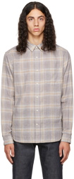 Vince Blue Shadow Plaid Shirt