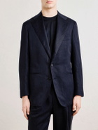 Saman Amel - Slim-Fit Silk and Linen-Blend Suit Jacket - Blue