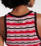 The Attico Striped crochet cotton midi dress