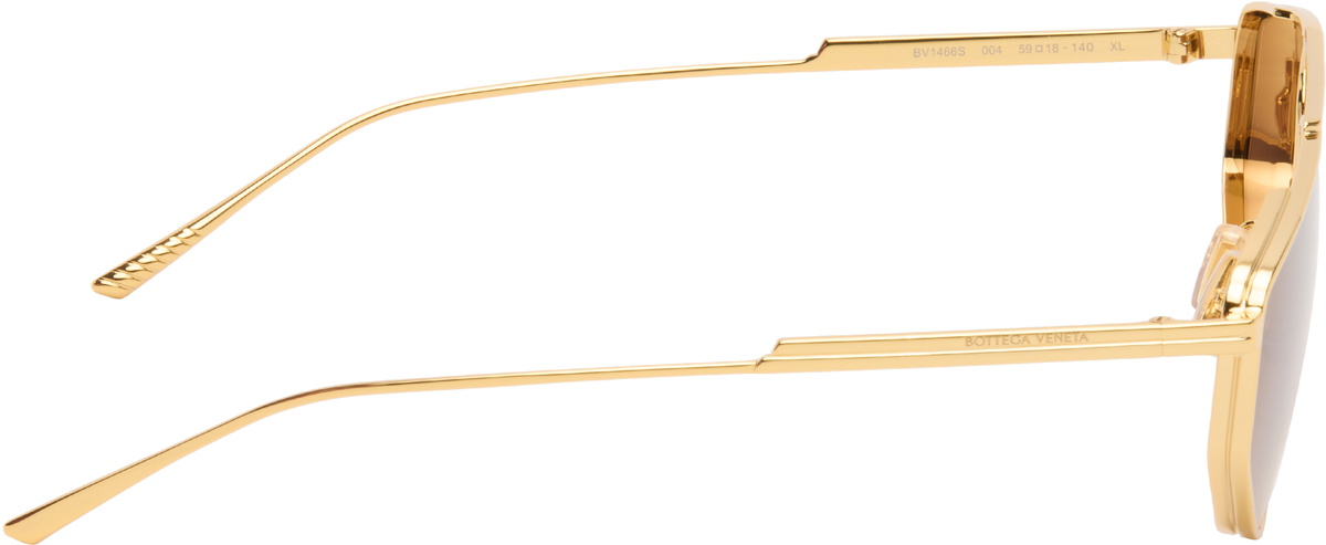 Bottega Veneta Gold Classic Aviator Sunglasses