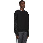 Off-White Black and Silver Diag Unfinished Slim Sweatshirt